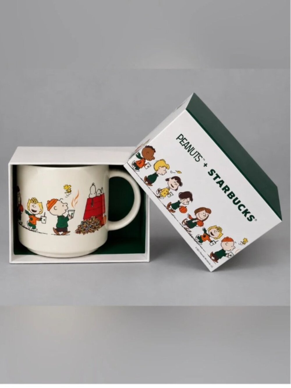 Starbucks Peanuts Snoopy Ceramic Mug - White with Green Interior - Picture 4 of 6